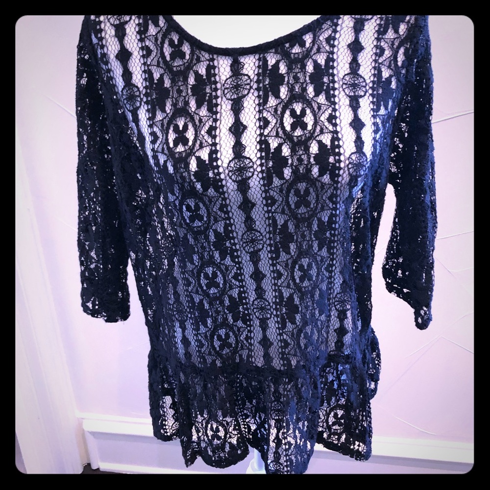 Black lace top from Anthropologie size medium